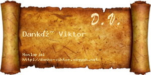 Dankó Viktor névjegykártya